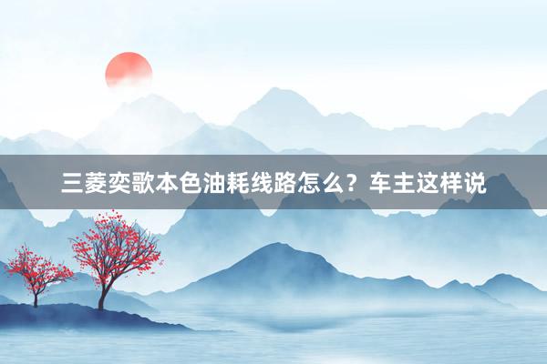 三菱奕歌本色油耗线路怎么？车主这样说